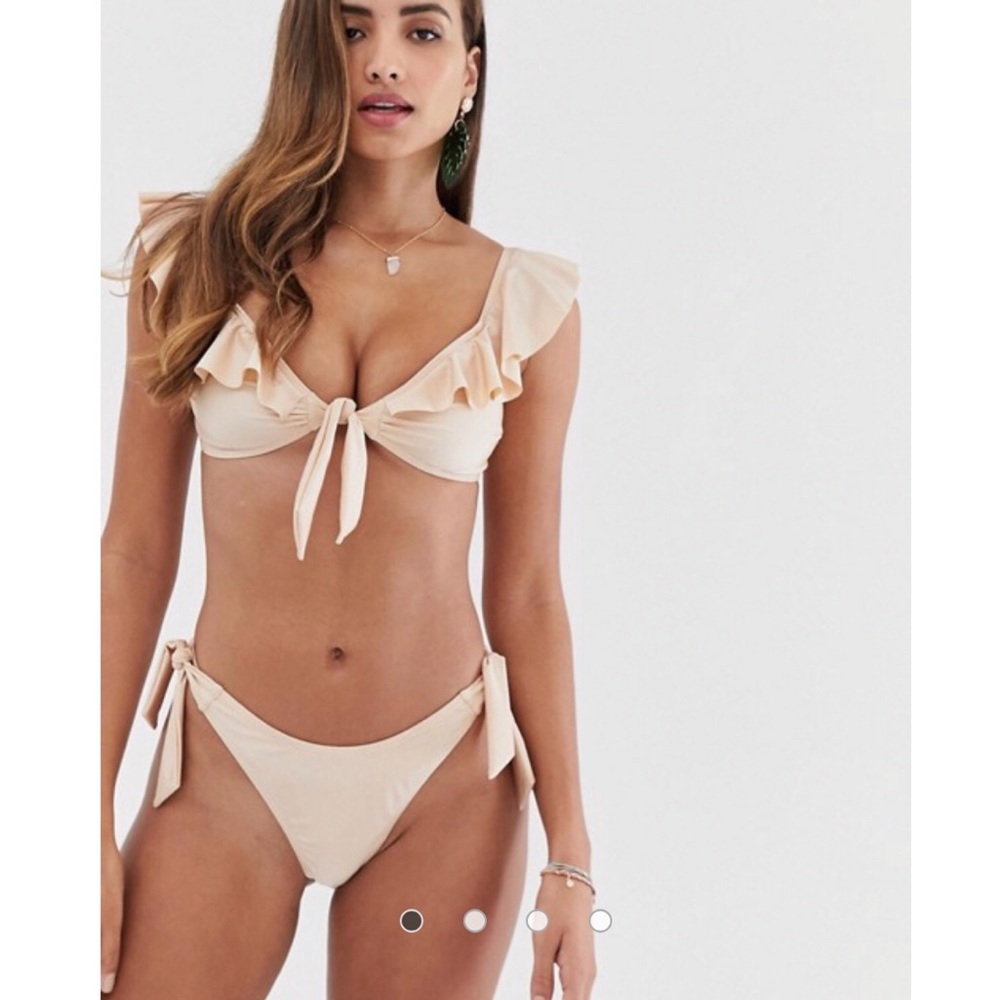 *NWT* ASOS High Leg Bikini Bottom with Tie Sides
